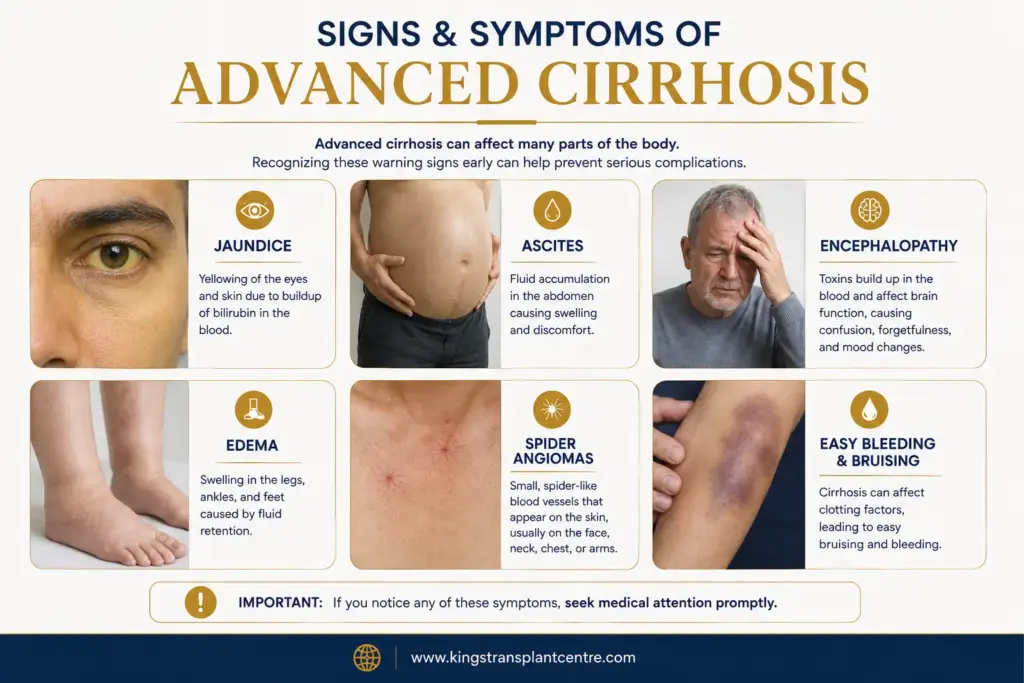 signs and symptoms of advanced cirrhosis