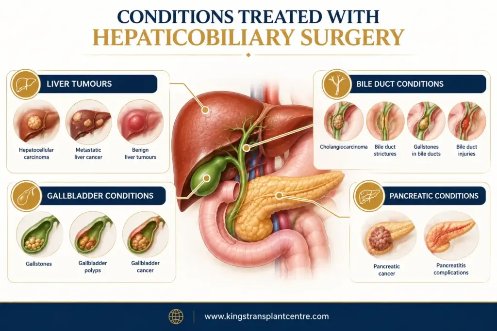 Conditions Treated With Hepaticobiliary Surgery